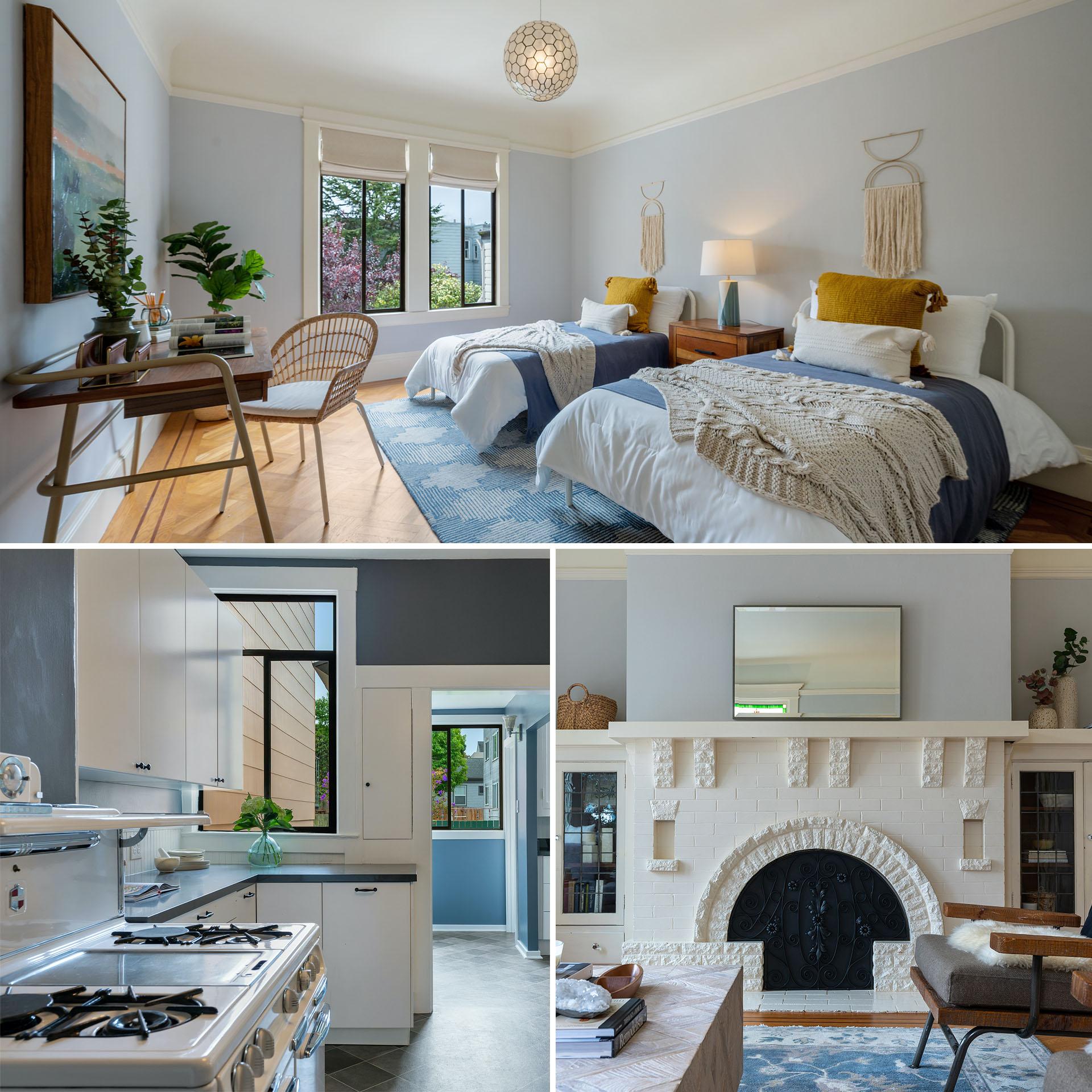 Photo collage of three home interiors