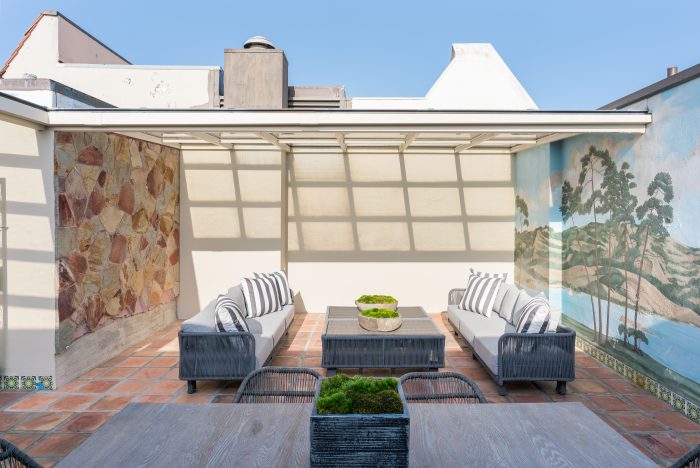 View of a patio with outdoor furniture