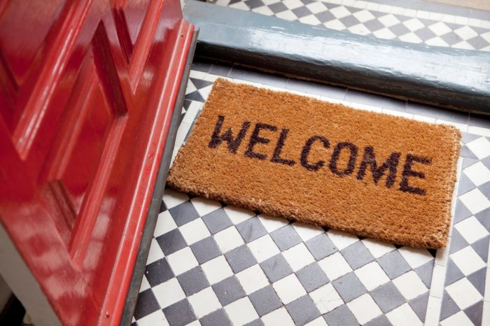 View of a welcome mat