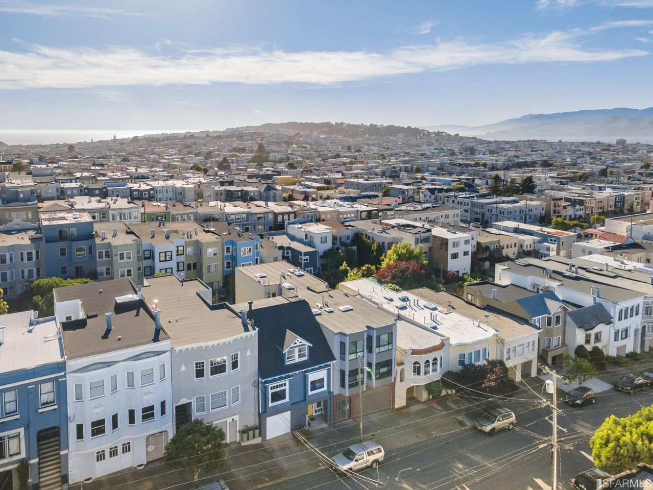 Aerial street view of 763 17th Ave in San Francisco, CA