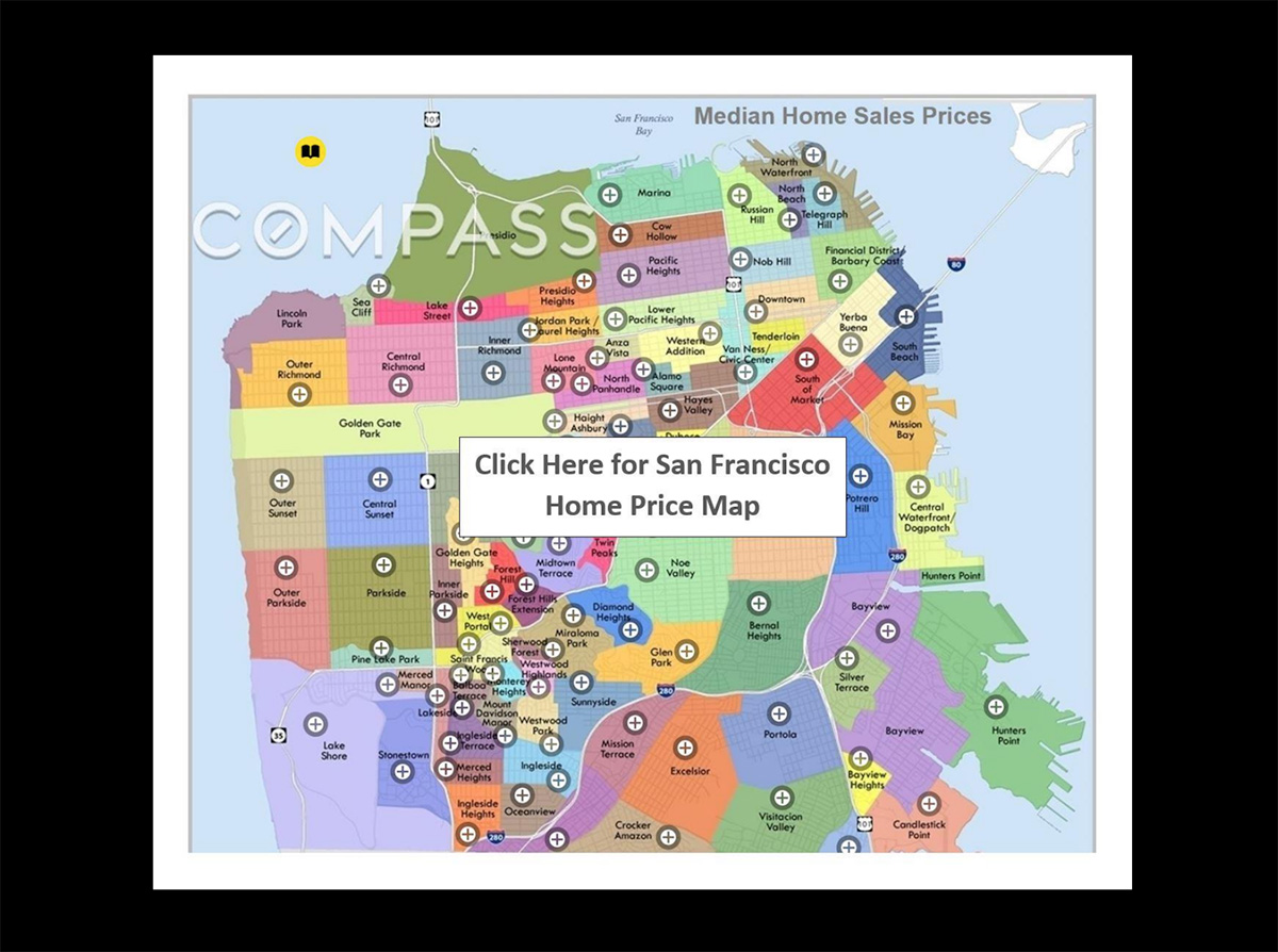 Click to view an interactive San Francisco home price map via Compass
