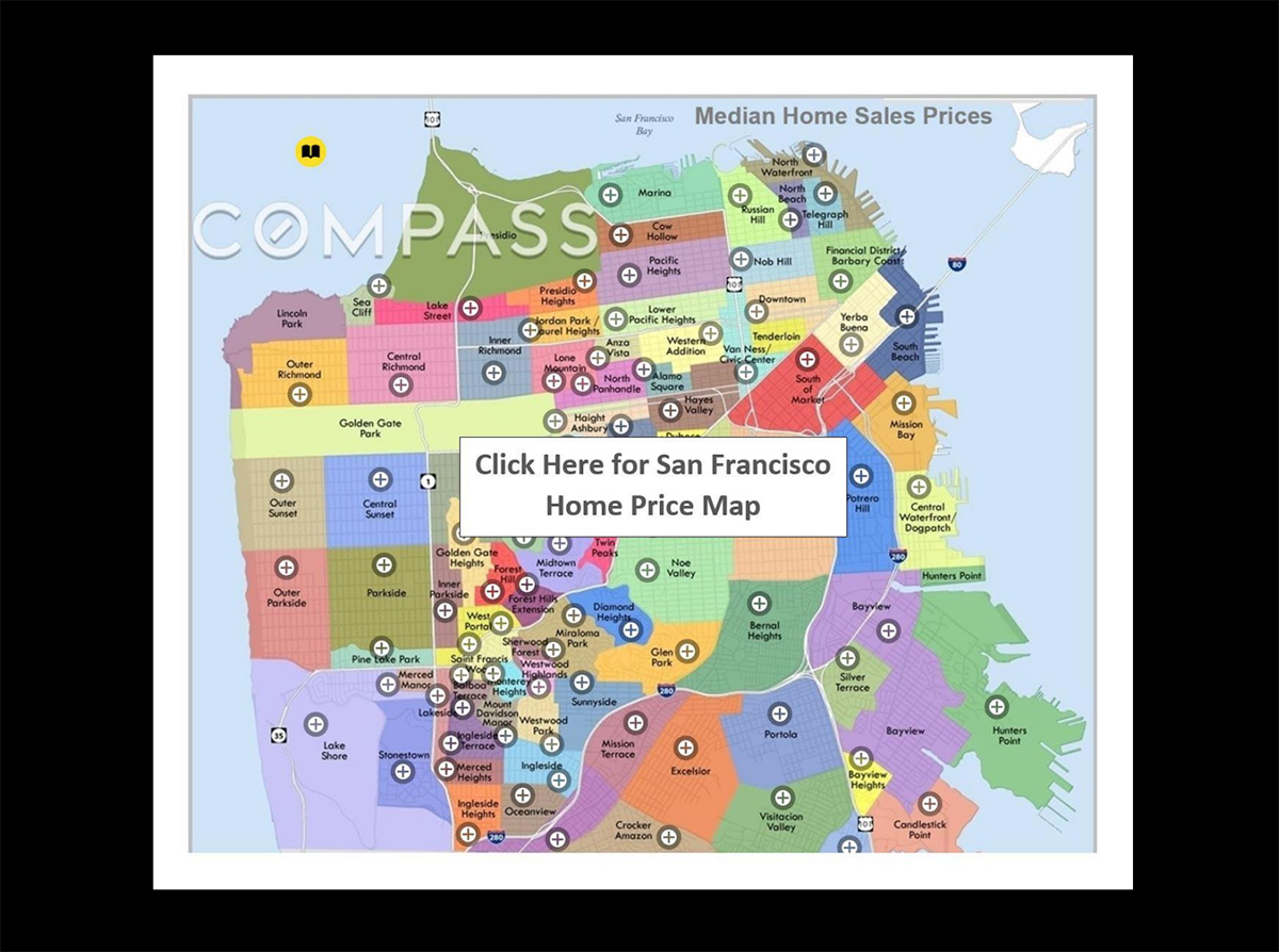 Click to view an interactive San Francisco home price map via Compass