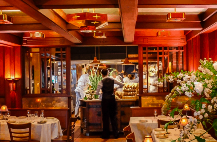 Interior view of a restaurant