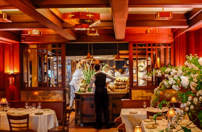 Interior view of a restaurant 