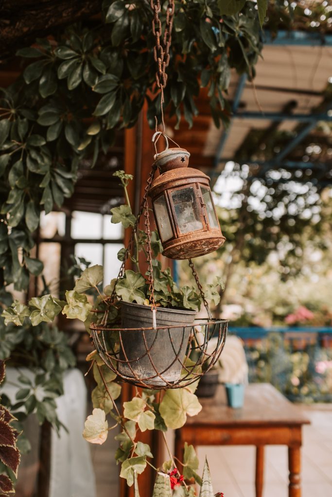 View of a rustic lantern