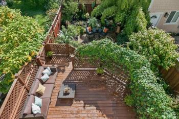 Aerial view of rear deck and patio area for 1234 5th Avenue
