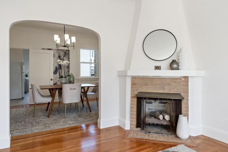 View from living room into dining room