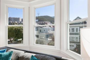 View from the bay window in unit two, showing the San Francisco community